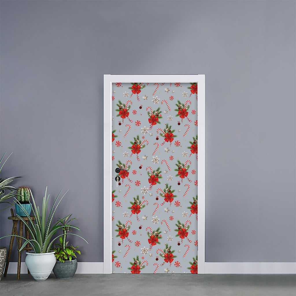 Christmas Winter Holiday Pattern Print Door Sticker