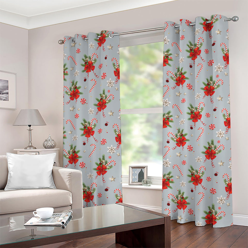 Christmas Winter Holiday Pattern Print Grommet Curtains