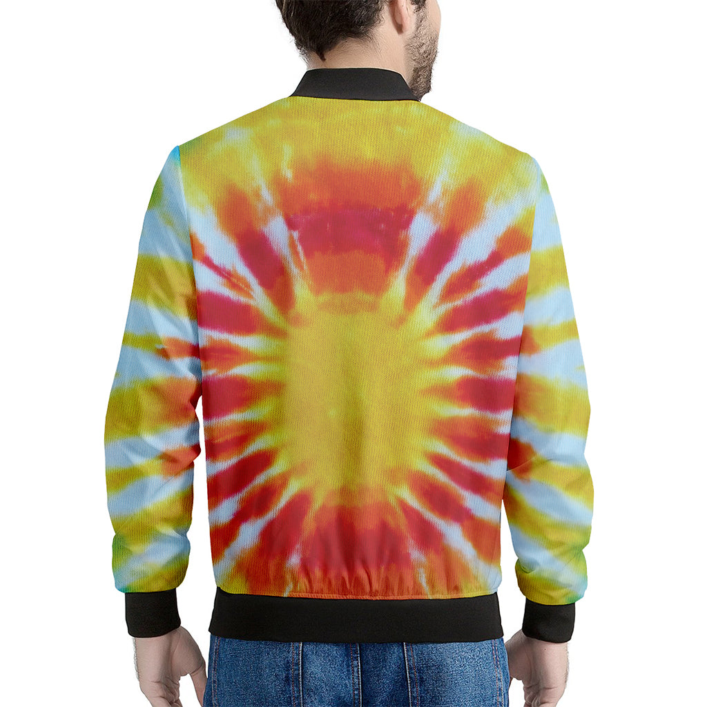 Circle Tie Dye Print Men's Bomber Jacket