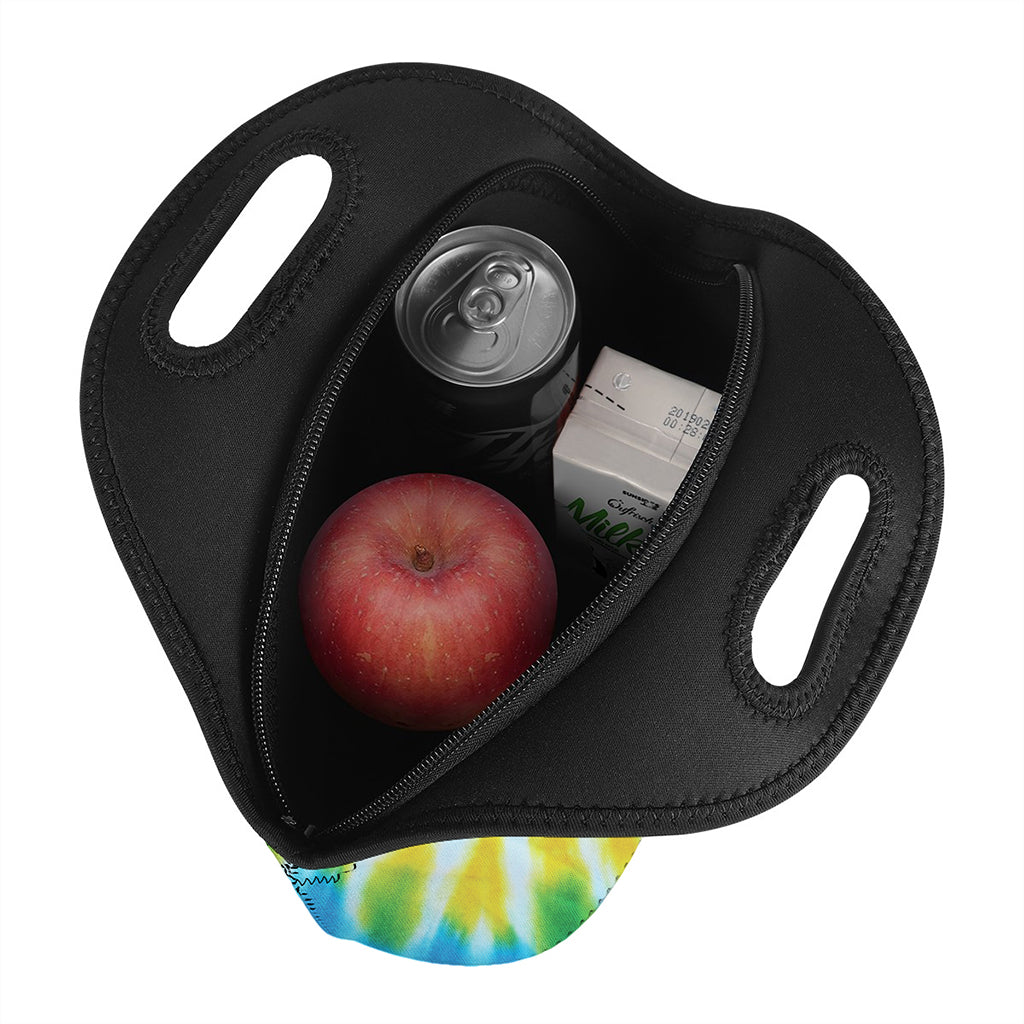 Circle Tie Dye Print Neoprene Lunch Bag