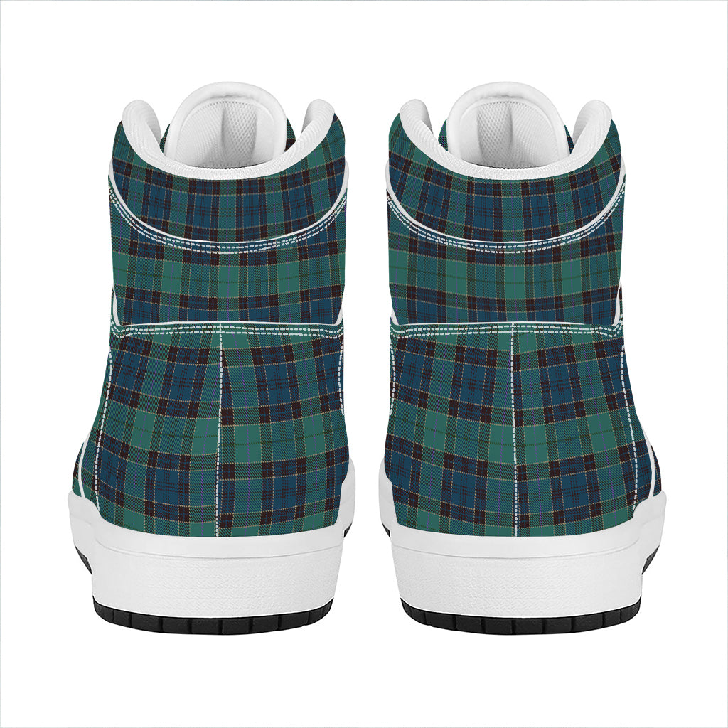 Clan Campbell Tartan Pattern Print High Top Leather Sneakers