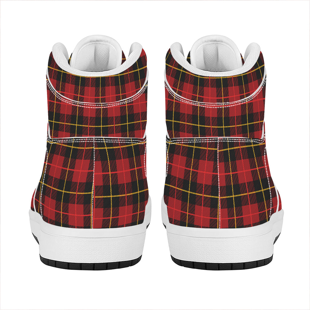 Clan Macqueen Tartan Pattern Print High Top Leather Sneakers
