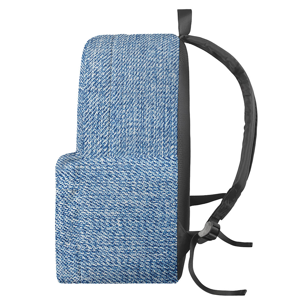 Classic Blue Denim Jeans Print Backpack