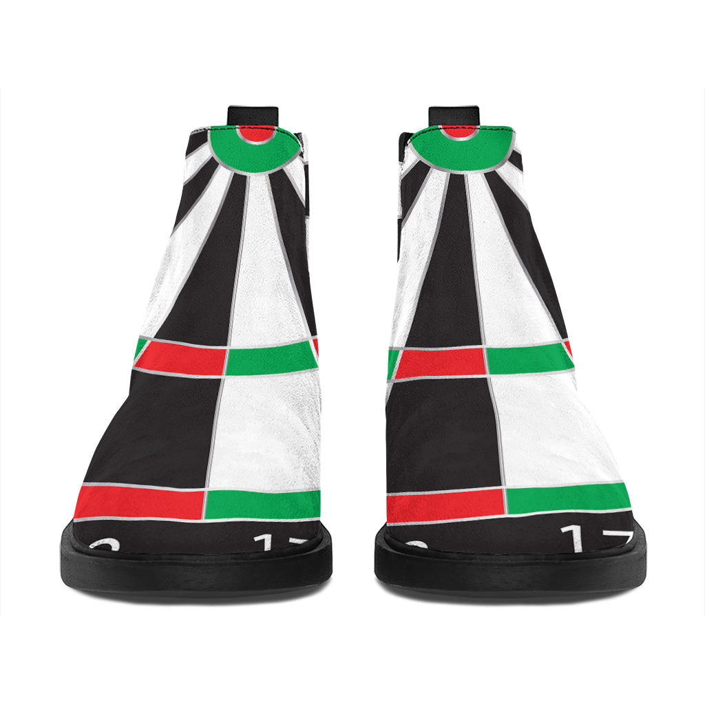 Classic Dartboard Print Flat Ankle Boots