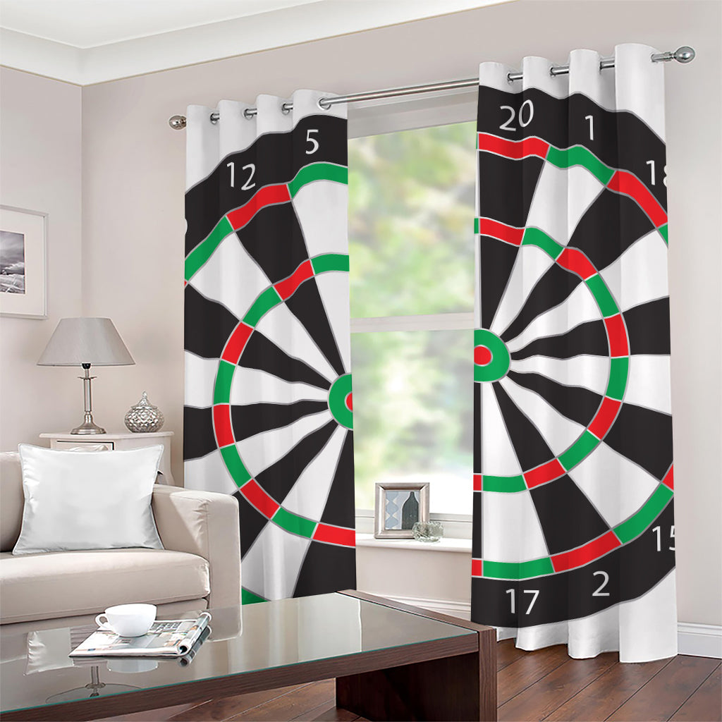 Classic Dartboard Print Grommet Curtains