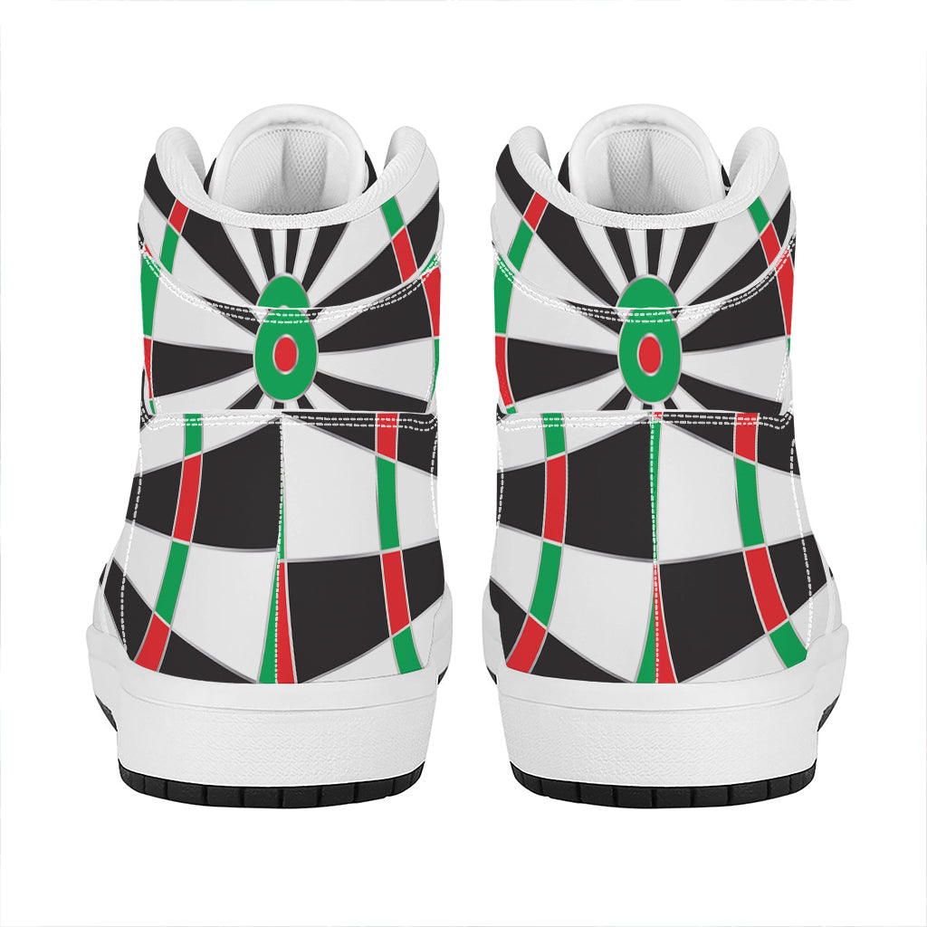 Classic Dartboard Print High Top Leather Sneakers