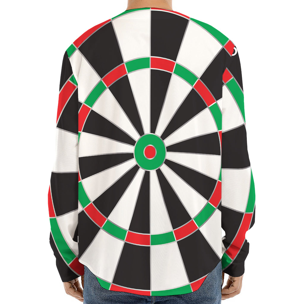 Classic Dartboard Print Long Sleeve Baseball Jersey