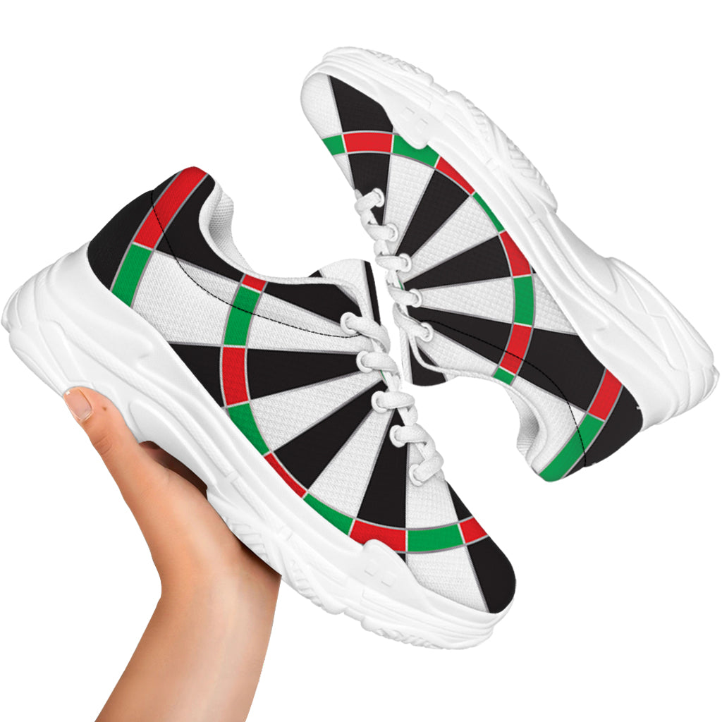 Classic Dartboard Print White Chunky Shoes