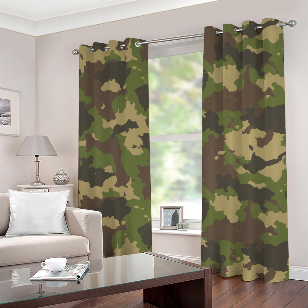 Classic Green Camouflage Print Grommet Curtains