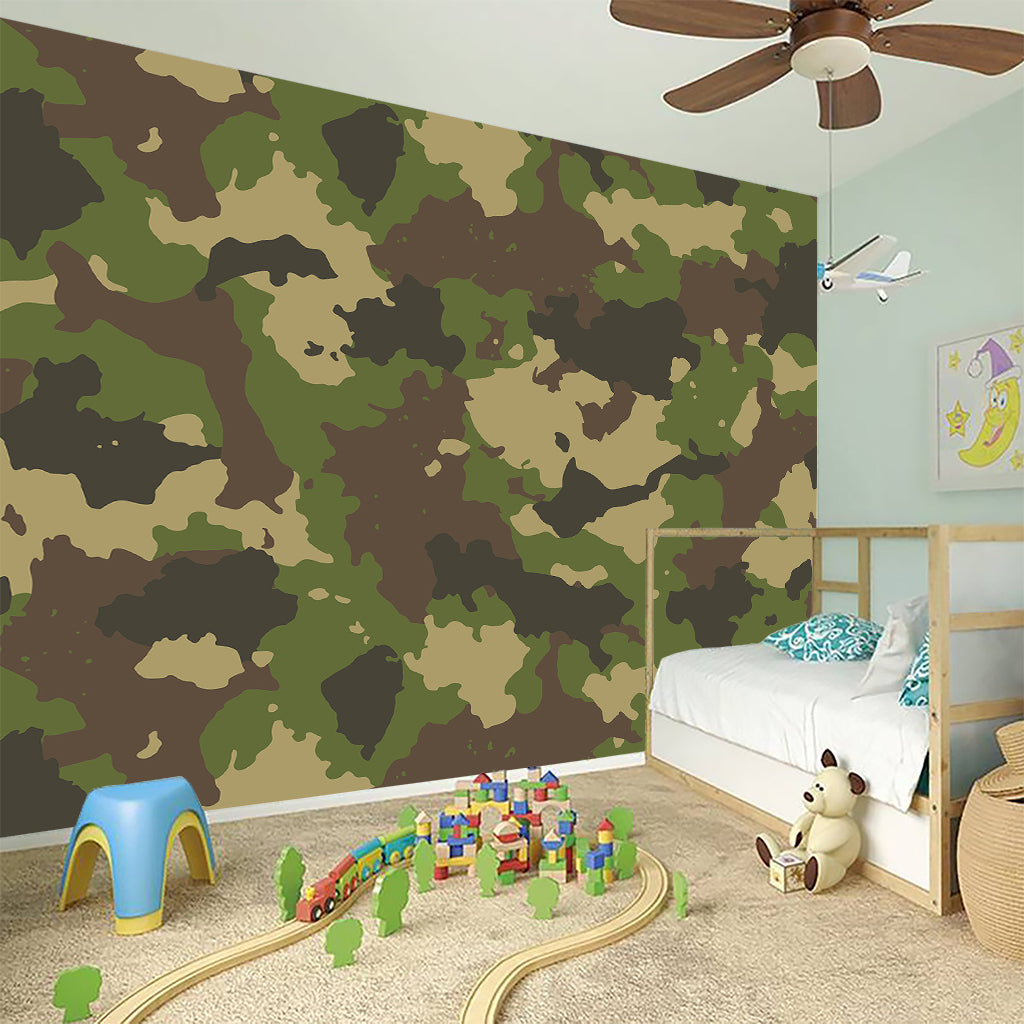 Classic Green Camouflage Print Wall Sticker