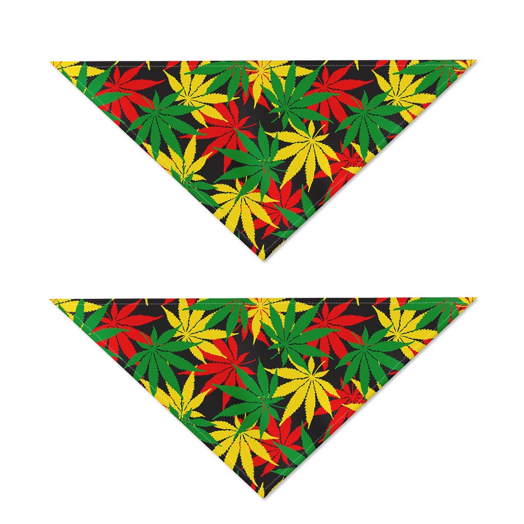 Classic Hemp Leaves Reggae Pattern Print Dog Bandana