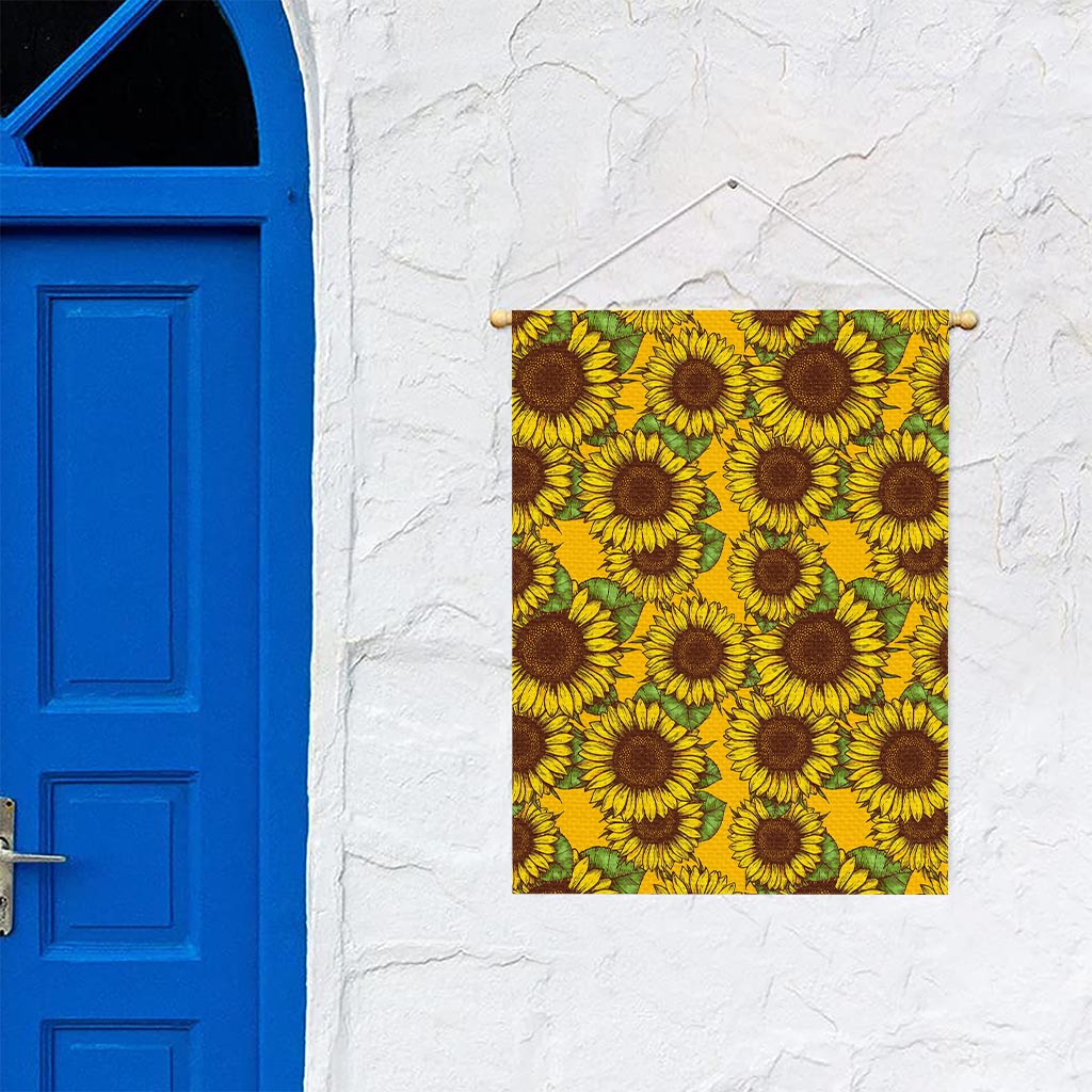 Classic Vintage Sunflower Pattern Print Garden Flag