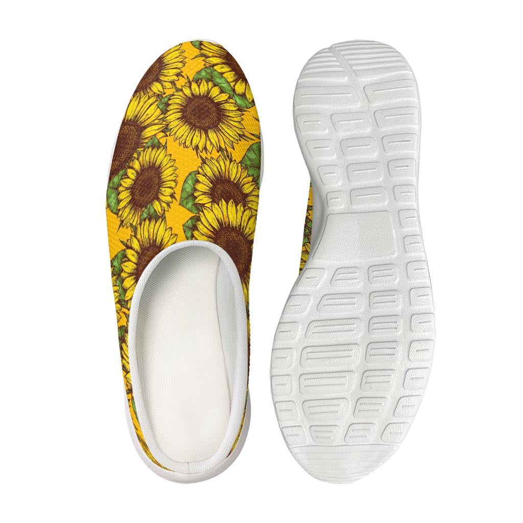 Classic Vintage Sunflower Pattern Print Mesh Casual Shoes