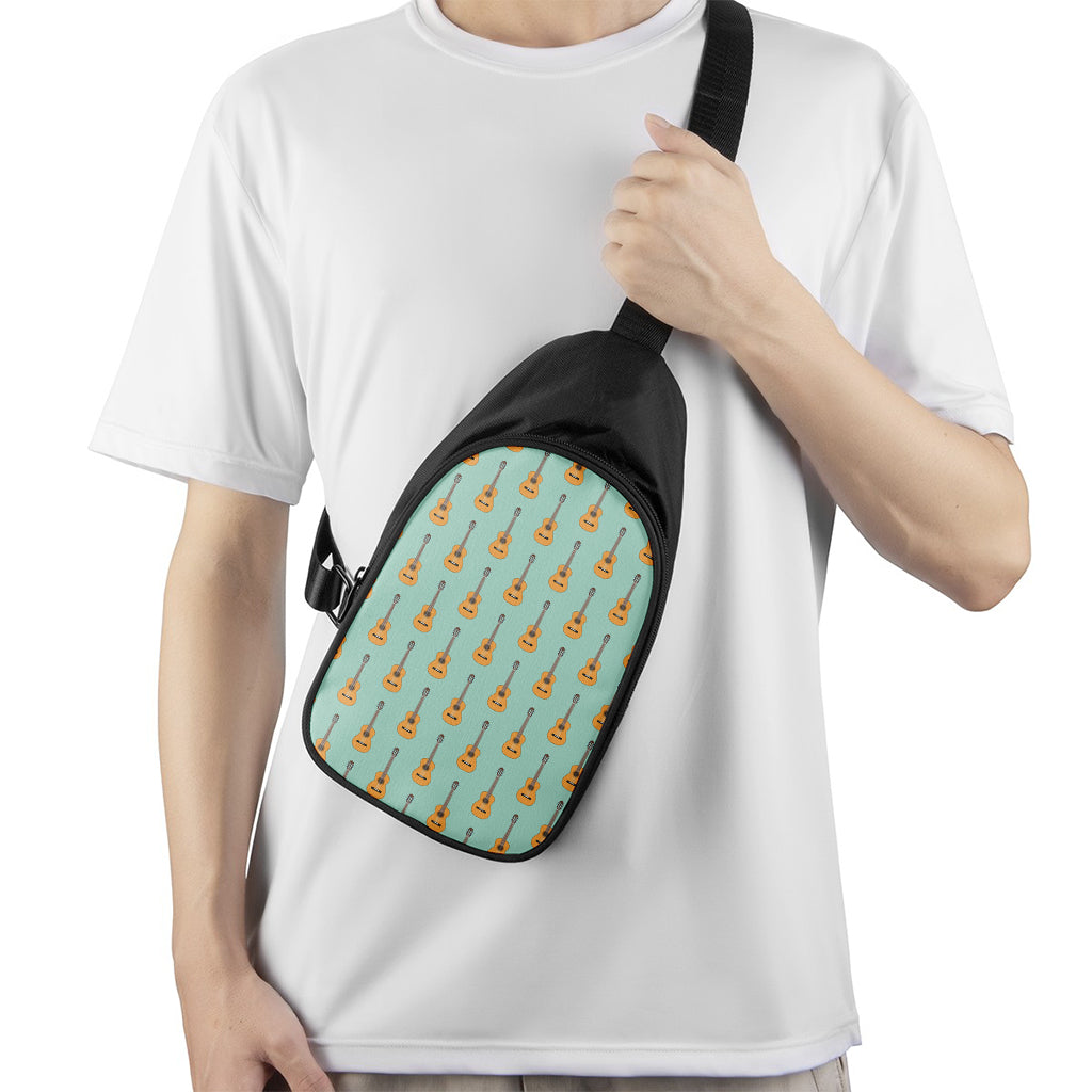 Classical Guitar Pattern Print Chest Bag