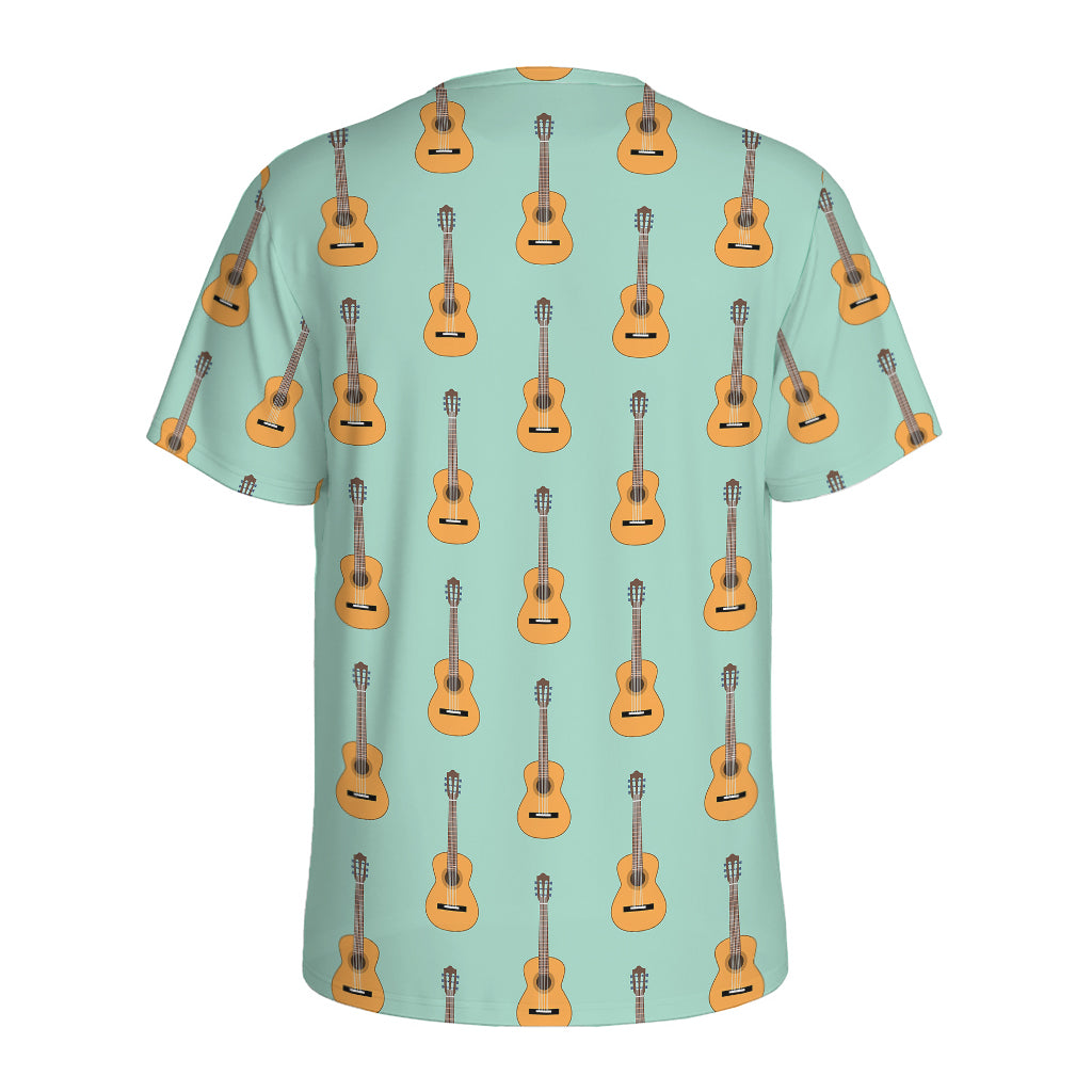 Classical Guitar Pattern Print Men's Sports T-Shirt