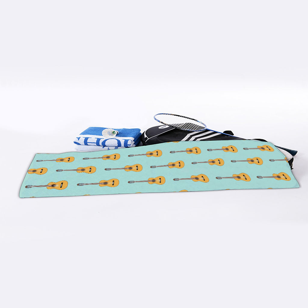 Classical Guitar Pattern Print Sports Towel