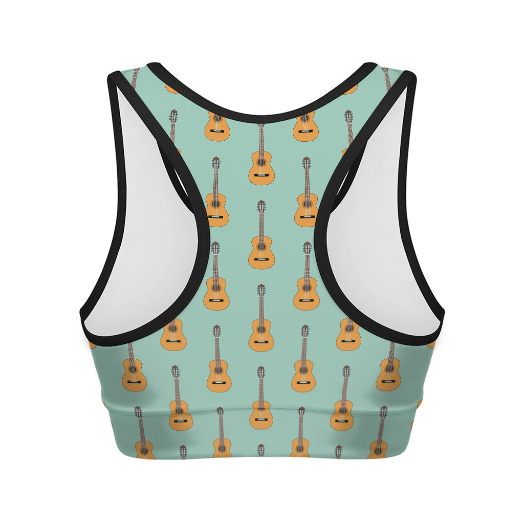 Classical Guitar Pattern Print Women's Sports Bra