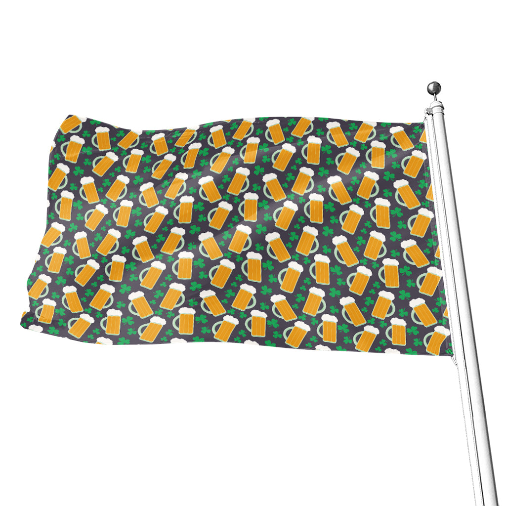 Clover And Beer St. Patrick's Day Print Flag