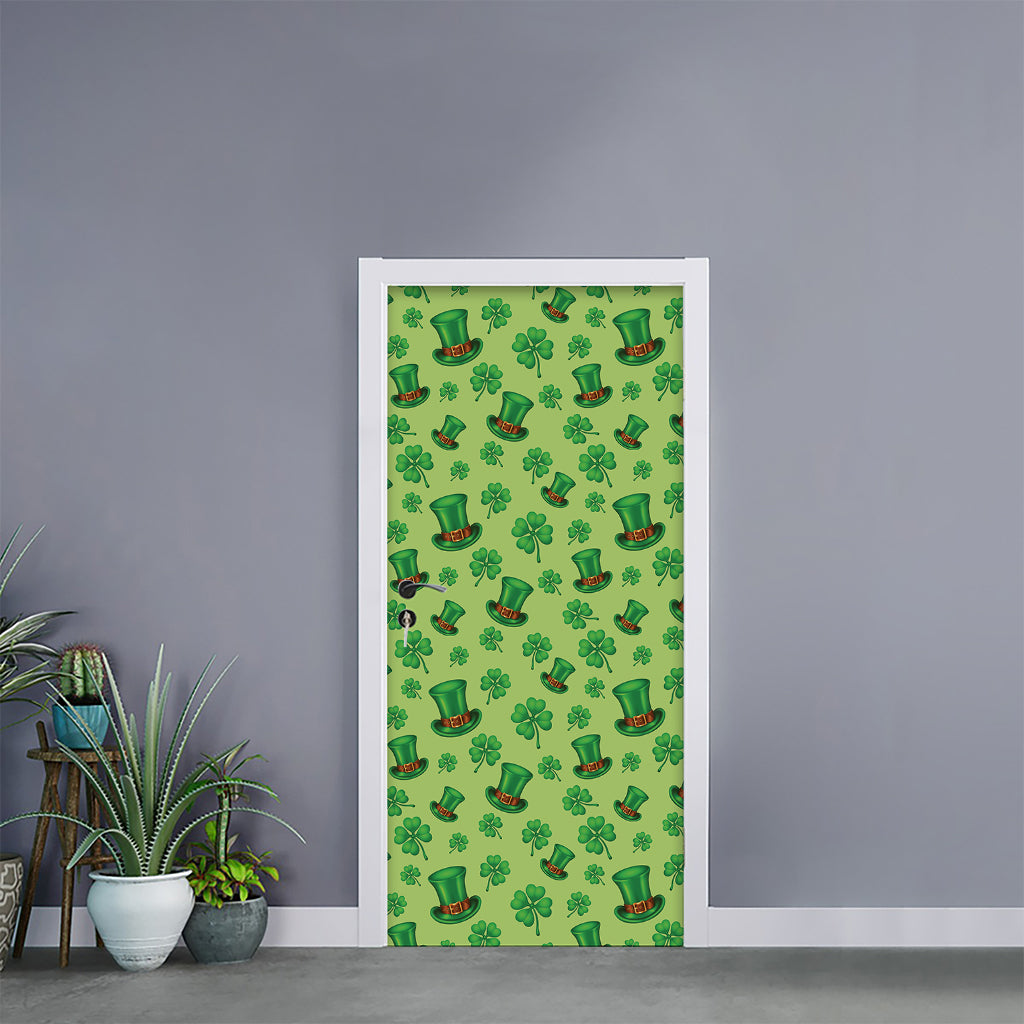 Clover And Hat St. Patrick's Day Print Door Sticker