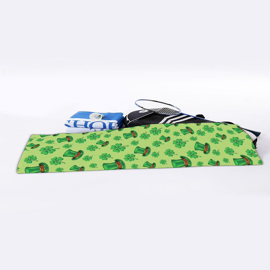 Clover And Hat St. Patrick's Day Print Sports Towel