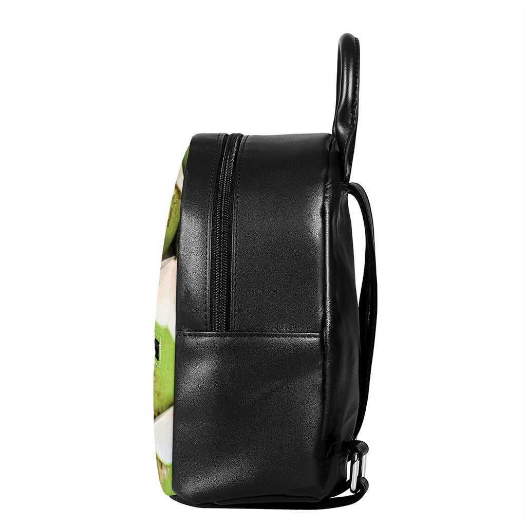 Coconut 3D Print Leather Backpack