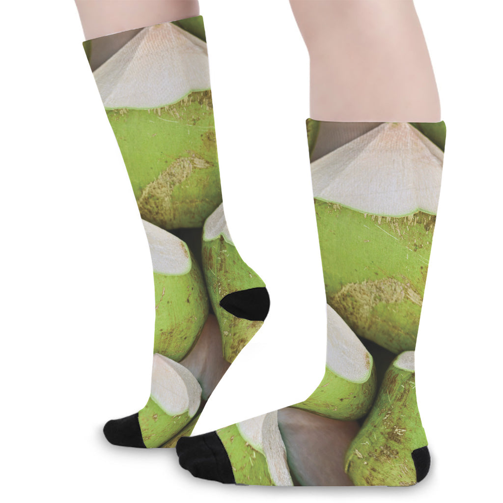 Coconut 3D Print Long Socks