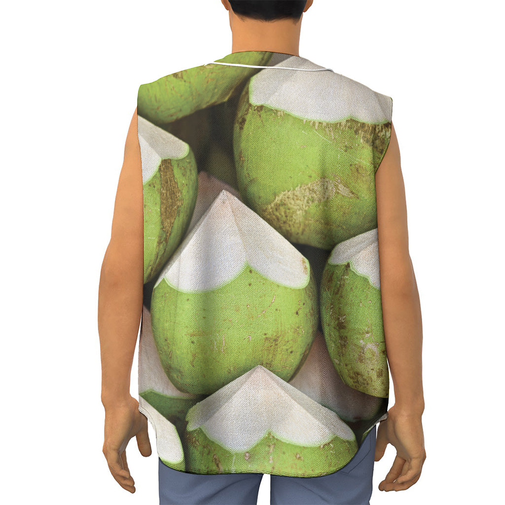Coconut 3D Print Sleeveless Baseball Jersey