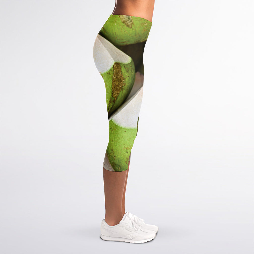 Coconut 3D Print Women's Capri Leggings