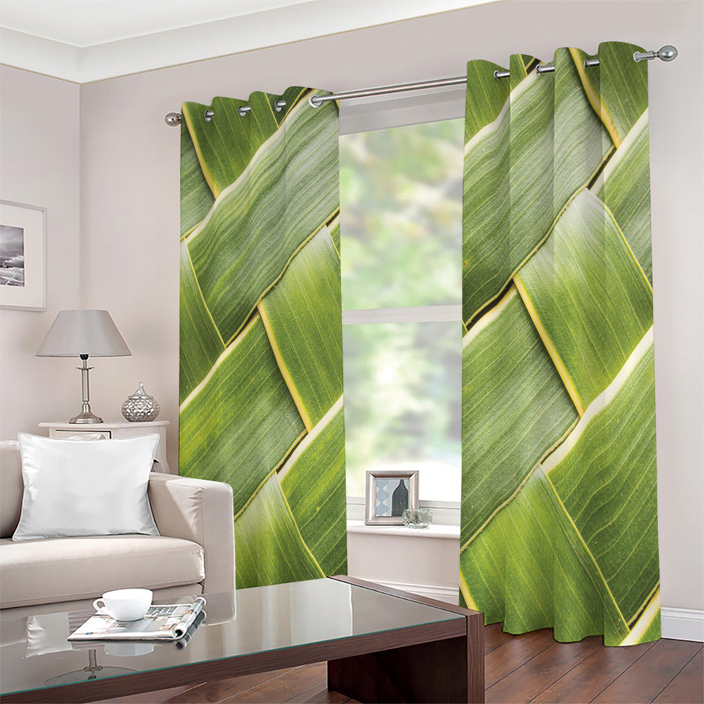 Coconut Leaf Print Extra Wide Grommet Curtains