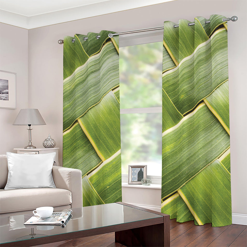 Coconut Leaf Print Grommet Curtains