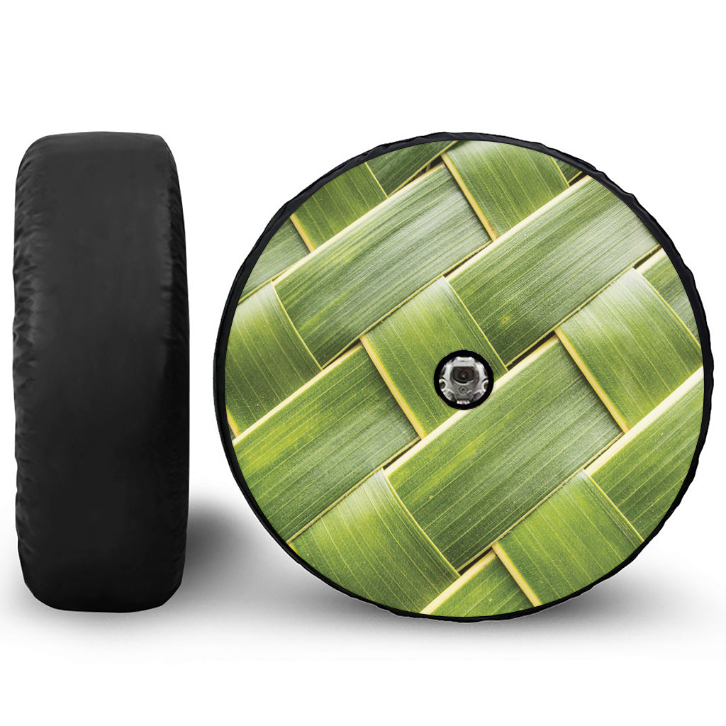 Coconut Leaf Print Tire Cover With Camera Hole