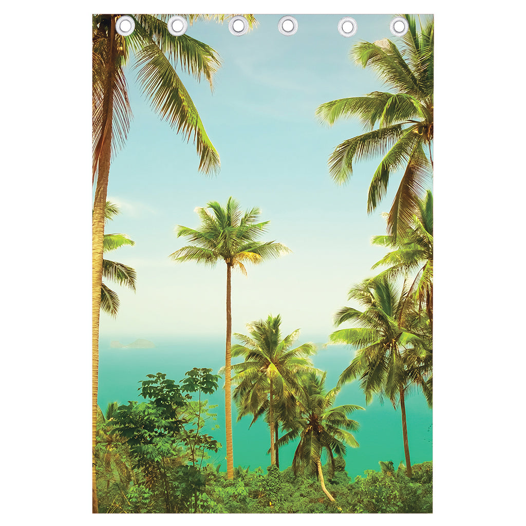 Coconut Tree Print Curtain