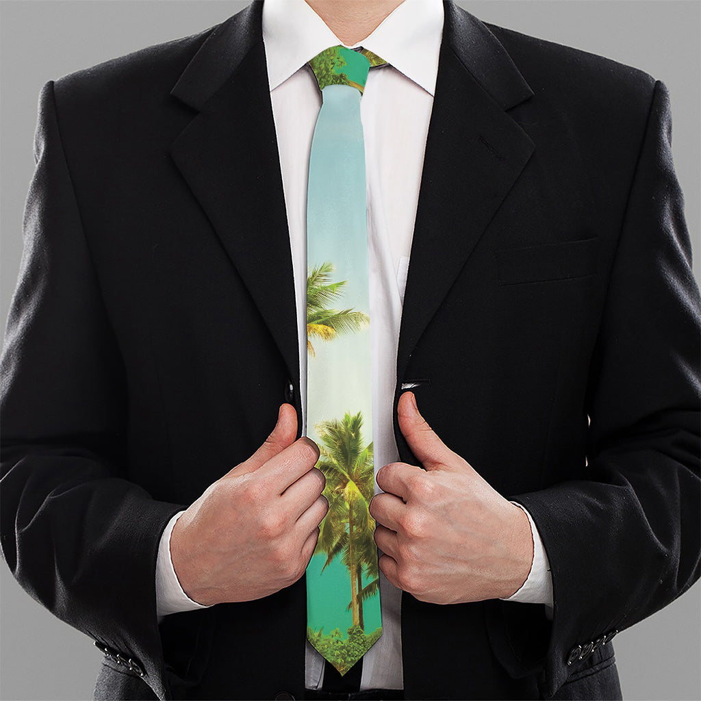 Coconut Tree Print Necktie