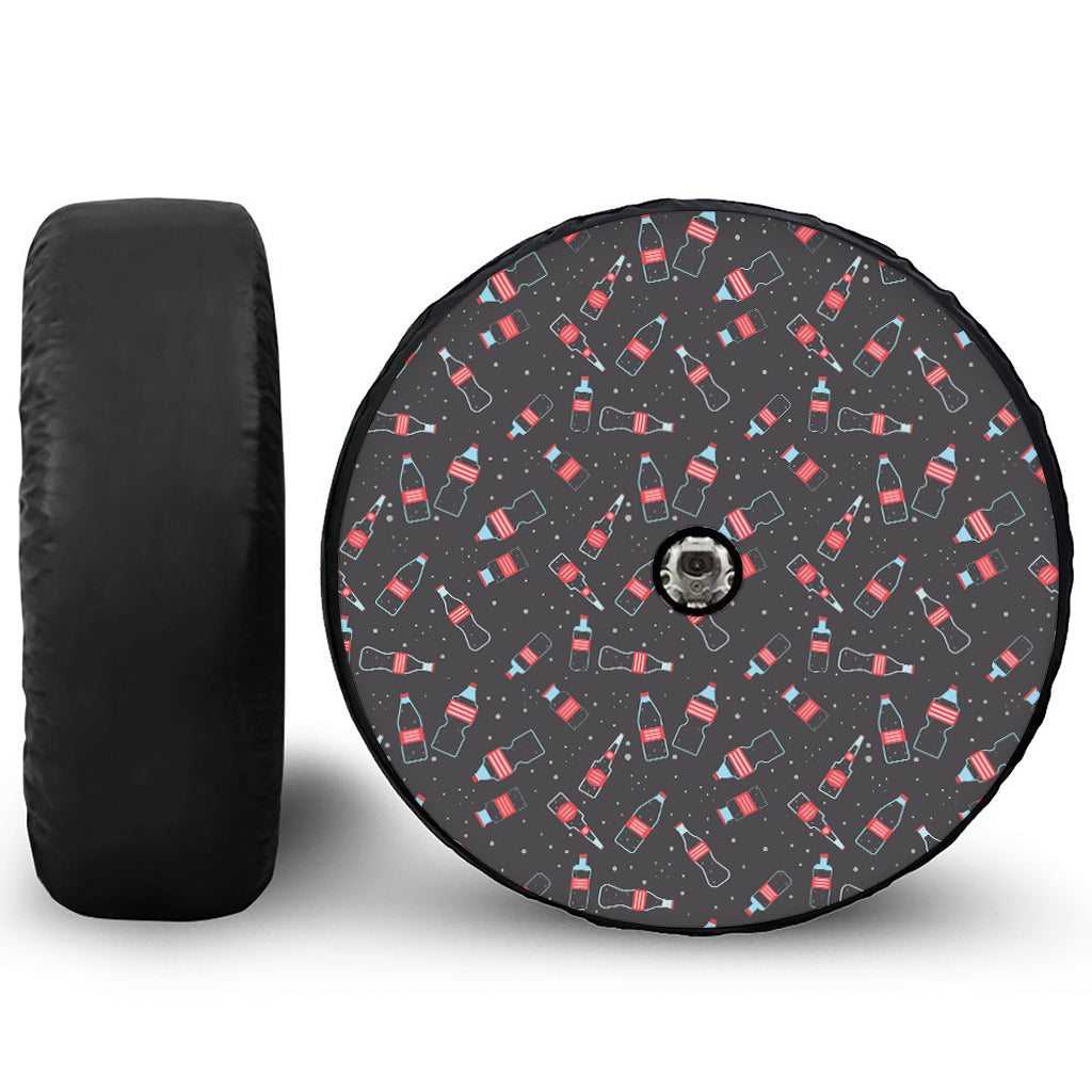Cola Bottle Pattern Print Tire Cover With Camera Hole