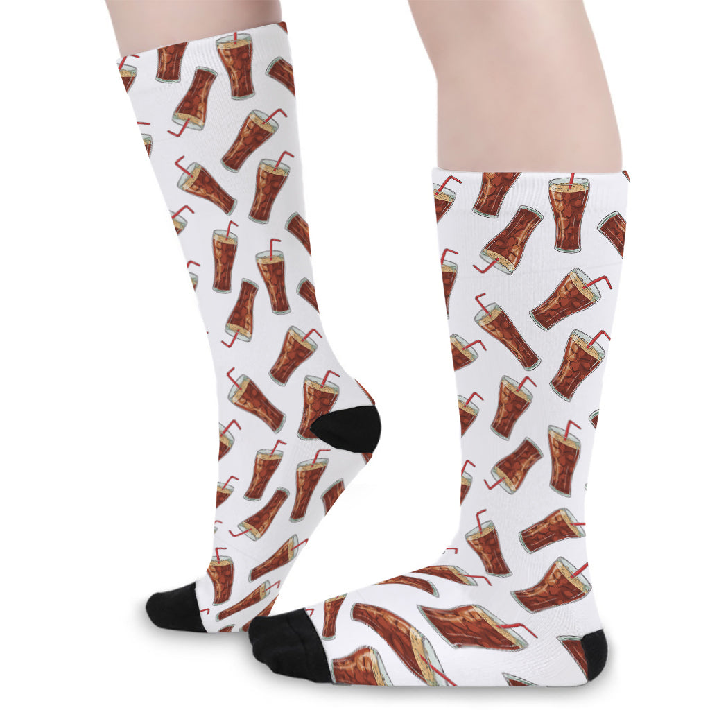 Cola Pattern Print Long Socks