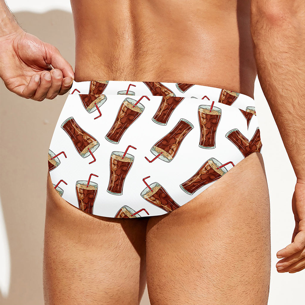 Cola Pattern Print Men's Swim Briefs