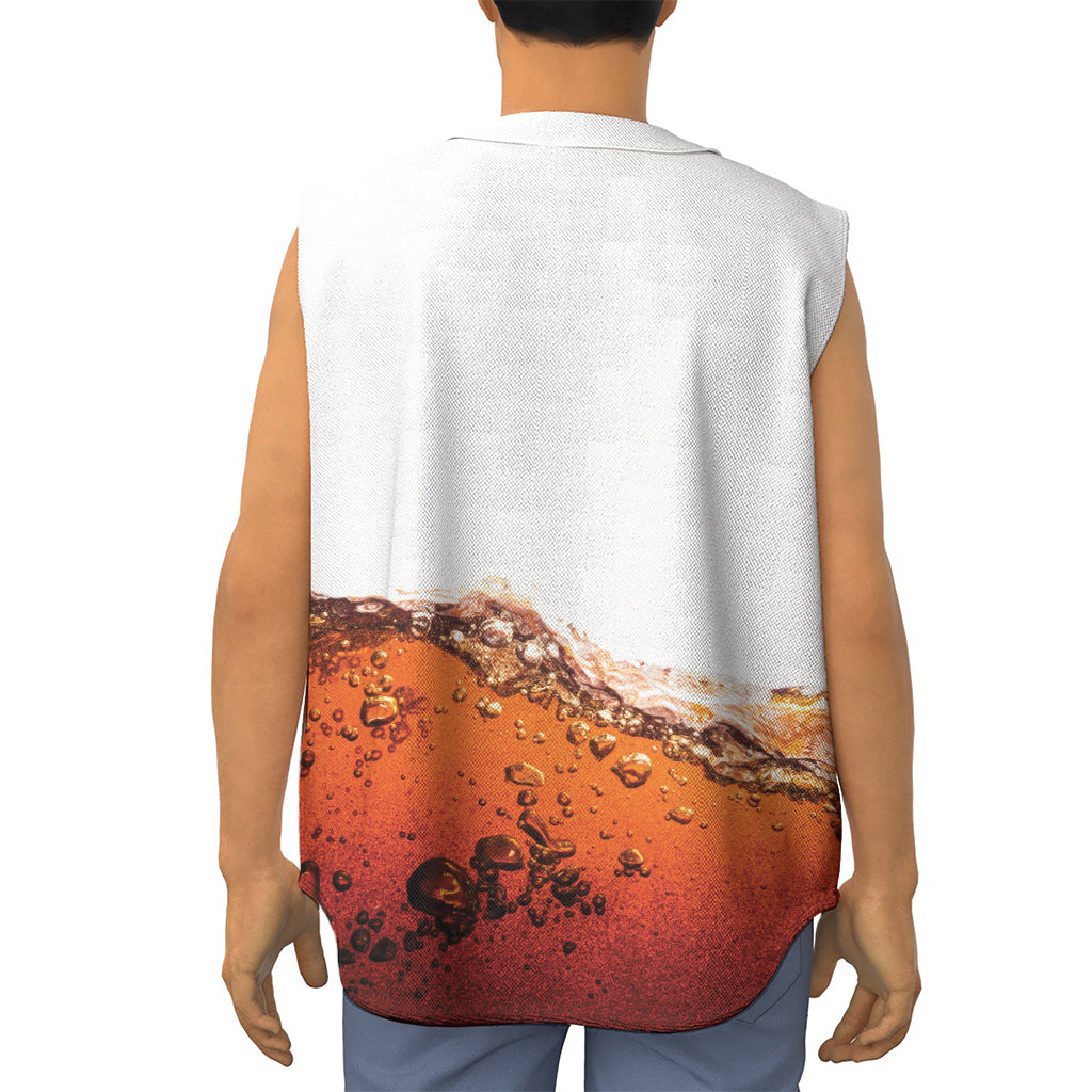 Cola Print Sleeveless Baseball Jersey