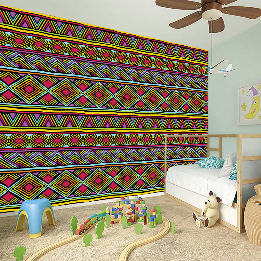 Colorful African Inspired Pattern Print Wall Sticker