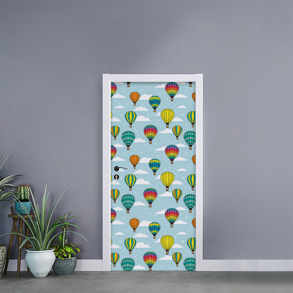 Colorful Air Balloon Pattern Print Door Sticker
