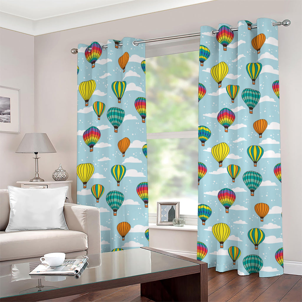 Colorful Air Balloon Pattern Print Grommet Curtains