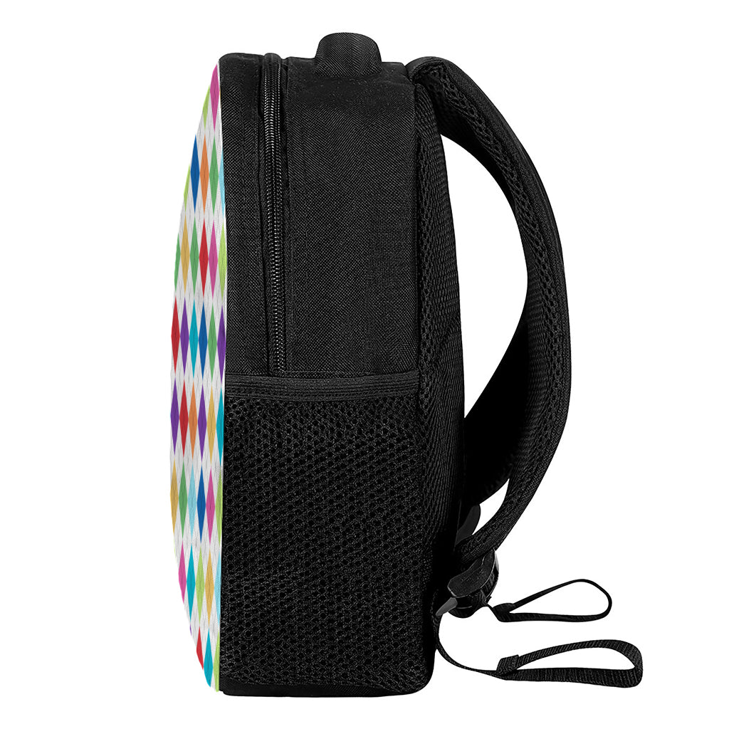 Colorful Argyle Pattern Print Casual Backpack
