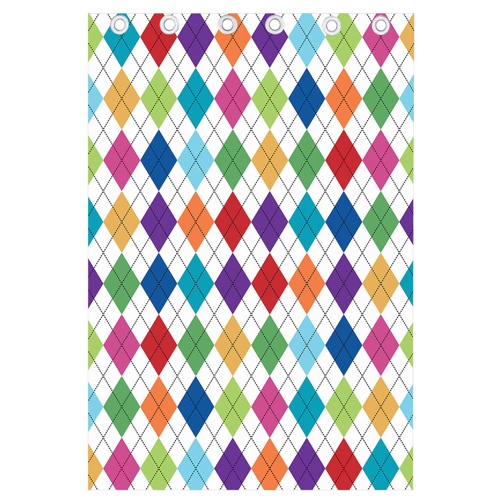 Colorful Argyle Pattern Print Curtain