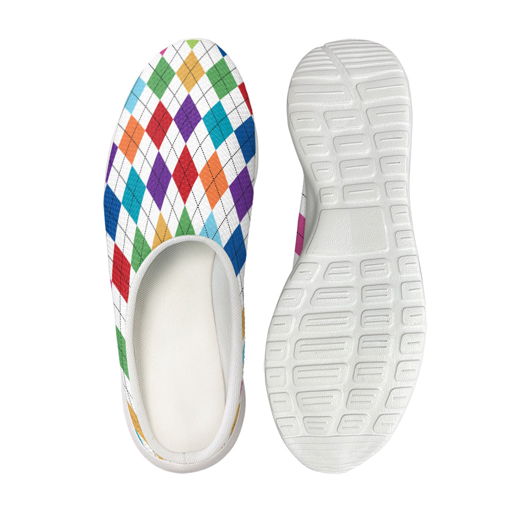 Colorful Argyle Pattern Print Mesh Casual Shoes