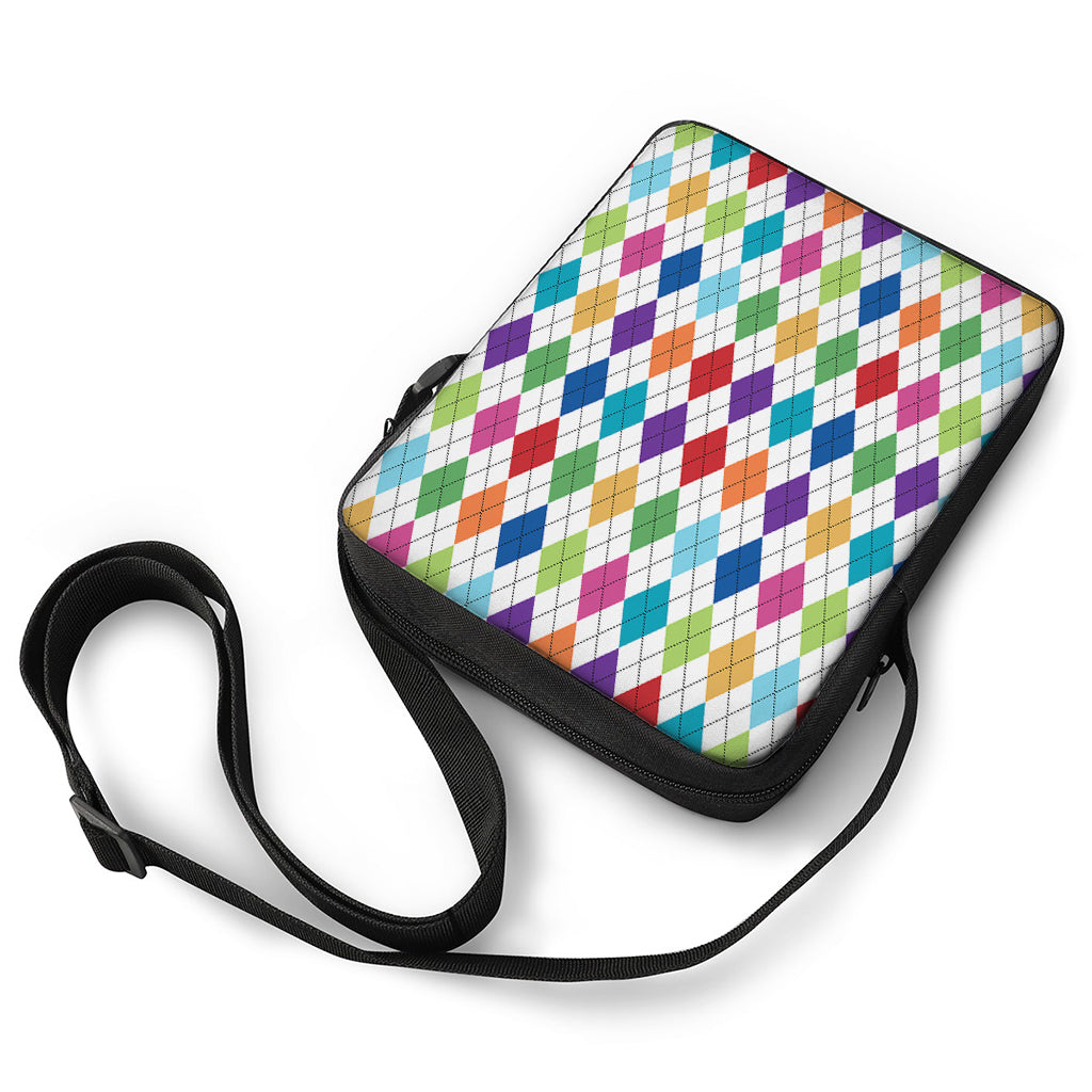 Colorful Argyle Pattern Print Rectangular Crossbody Bag