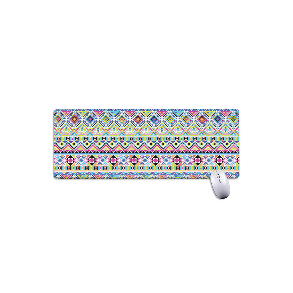 Colorful Aztec Geometric Pattern Print Extended Mouse Pad