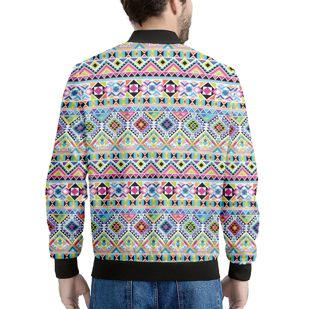Colorful Aztec Geometric Pattern Print Men's Bomber Jacket