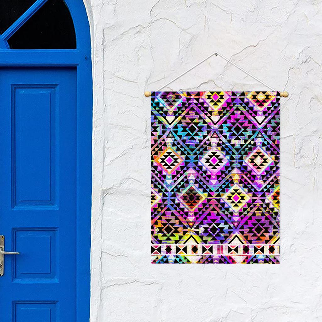 Colorful Aztec Pattern Print Garden Flag