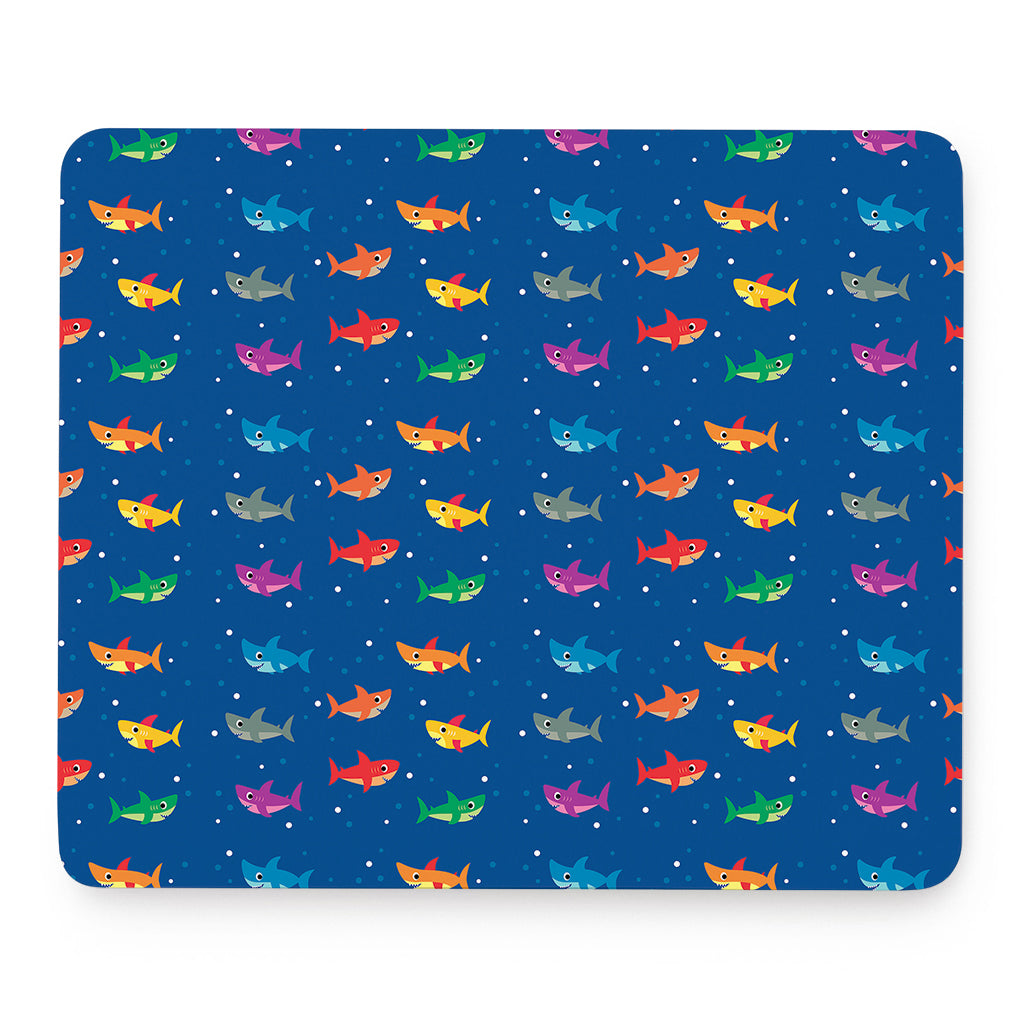 Colorful Baby Sharks Pattern Print Mouse Pad