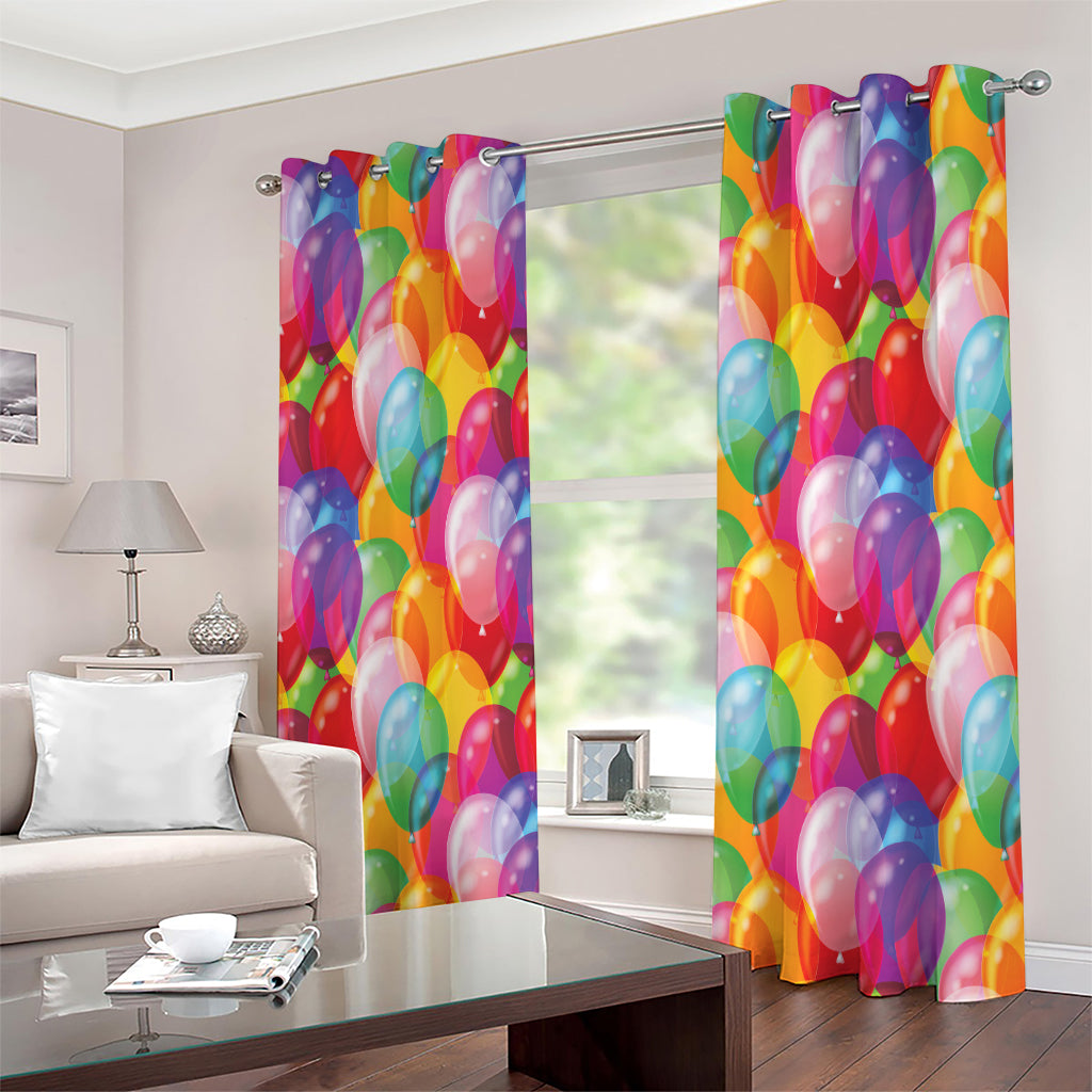 Colorful Balloon Pattern Print Extra Wide Grommet Curtains