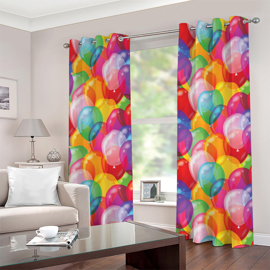 Colorful Balloon Pattern Print Grommet Curtains